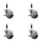 Service Caster 3'' Thermoplastic Rubber Swivel 7/8'' Expanding Stem Caster Set with Brake, 4PK SCC-EX20S314-TPRB-TLB-78-4 - alternate 1